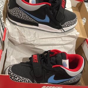 Nike Black and Blue Sneakers with Elephant Print